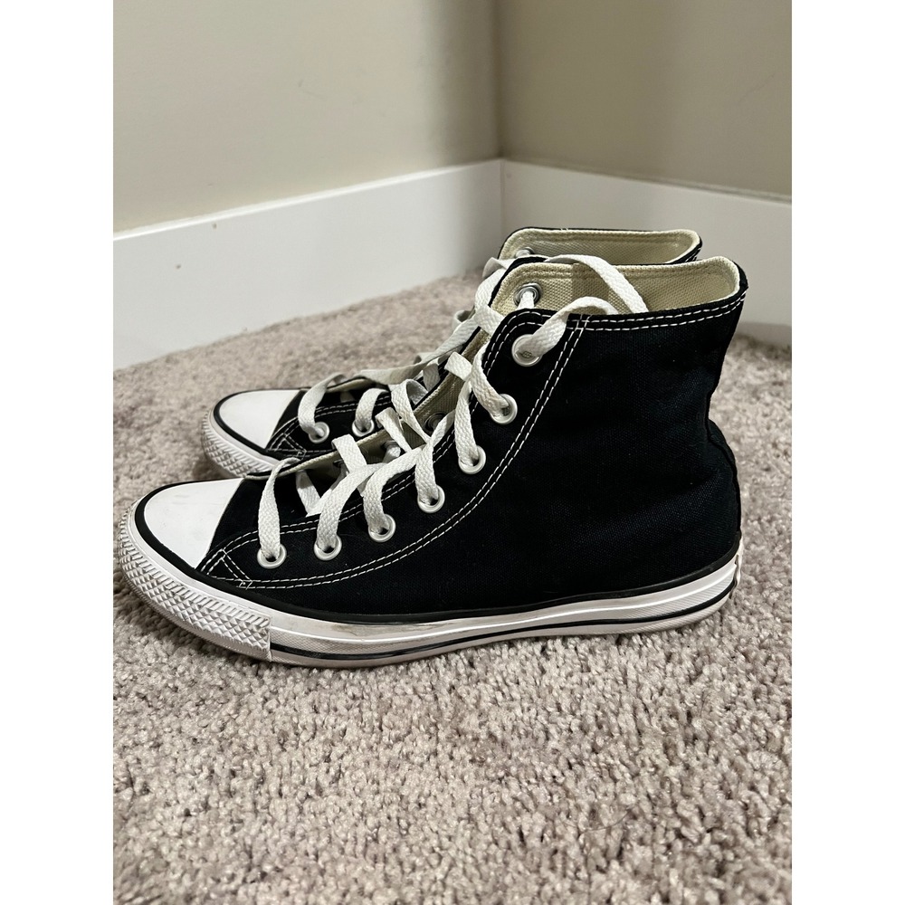 Converse Chuck Taylor All Star High Top Black Canvas Sneakers W9160 Womens 8